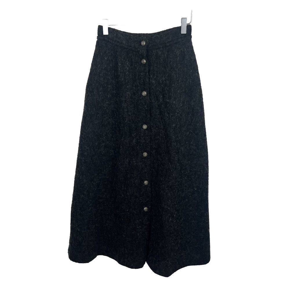 County Clothing Co. Skirt 8 Womens Gray Button Front Lined Mohair Blend Midi